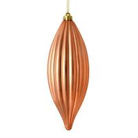 Vickerman 8" Rose Gold Shiny Line Finial Ornament (4 pack)