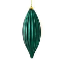 Vickerman 8" Sea Blue Shiny Line Finial Ornament (4 pack)