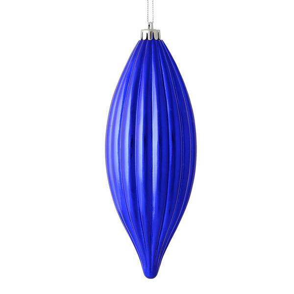 8" Purple Shiny Line Finial Ornament (4 pack)