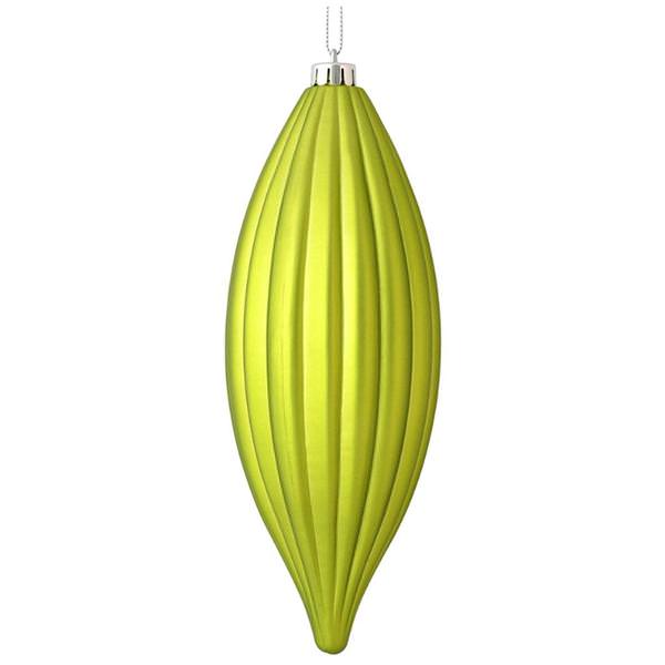 8" Lime Matte Line Finial Ornament (4 pack)