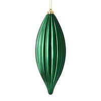 Vickerman 8" Midnight Green Shiny Line Finial Ornament (4 pack)
