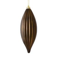 Vickerman 8" Chocolate Shiny Line Finial Ornament (4 pack)