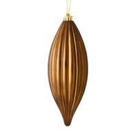 Vickerman 8" Mocha Shiny Line Finial Ornament (4 pack)