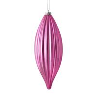 Vickerman 8" Pink Shiny Line Finial Ornament (4 pack)