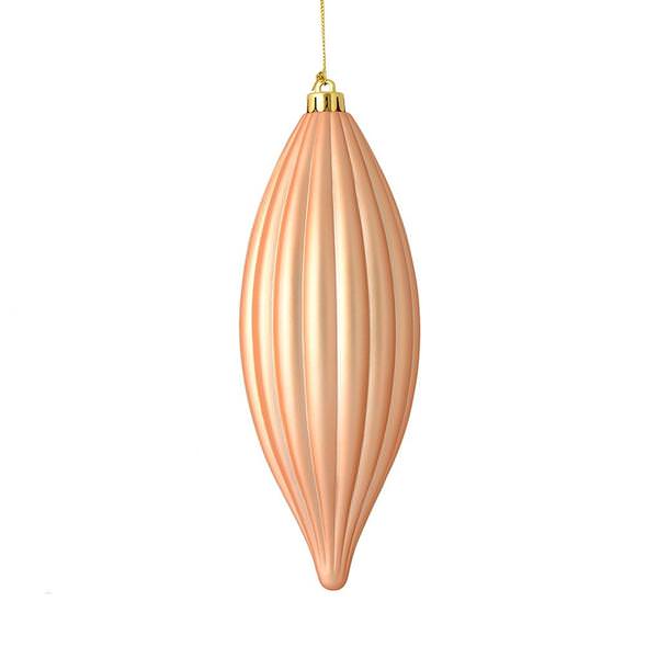 8" Cafe Latte Matte Line Finial Ornament (4 pack)