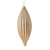 Vickerman 8" Cafe Latte Shiny Line Finial Ornament (4 pack)