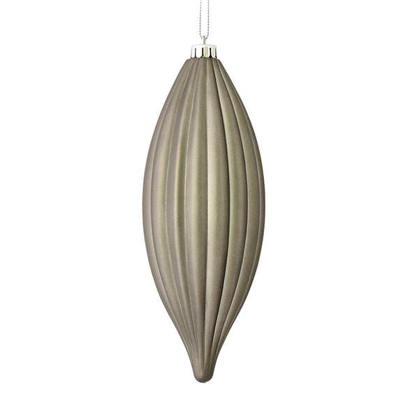 8" Pewter Matte Line Finial Ornament (4 pack)