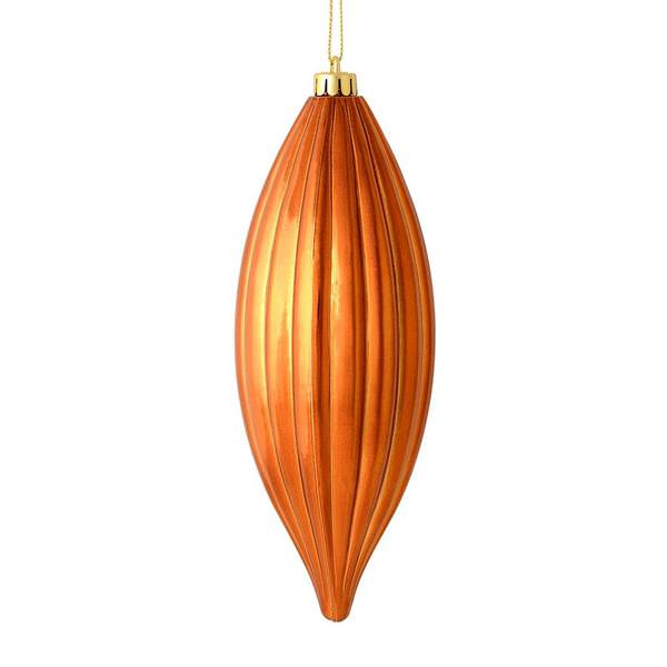 8" Copper Shiny Line Finial Ornament (4 pack)