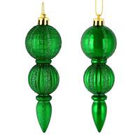 Vickerman 5" Green Glitter/Matte Finial Ornament (set of 6)