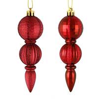 Vickerman 5" Wine Glitter/Matte Finial Ornament (set of 6)