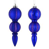 Vickerman 5" Purple Glitter/Matte Finial Ornament (set of 6)