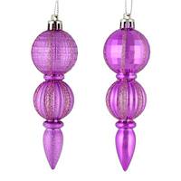 Vickerman 5" Orchid Glitter/Matte Finial Ornament (set of 6)