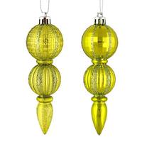 Vickerman 5" Lime Glitter/Matte Finial Ornament (set of 6)