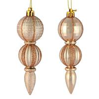 Vickerman 5" Cafe Latte Glitter/Matte Finial Ornament (set of 6)