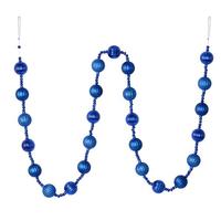 Vickerman 6' Blue Stripe Ball Ornament Garland