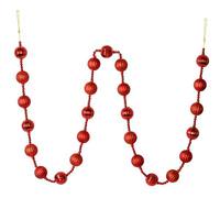 View 6' Red Stripe Ball Ornament Garland