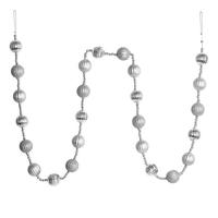 Vickerman 6' Silver Stripe Ball Ornament Garland
