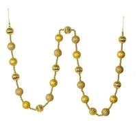 Vickerman 6' Gold Stripe Ball Ornament Garland