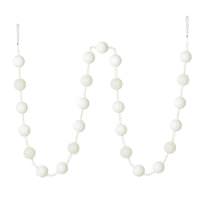 Vickerman 6' White Stripe Ball Ornament Garland