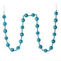 Vickerman 6' Turquoise Stripe Ball Ornament Garland