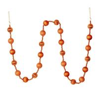 View 6' Burnish Orange Stripe Ball Ornament Garland