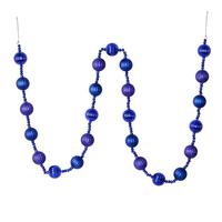 Vickerman 6' Cobalt Blue Stripe Ball Ornament Garland