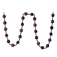 Vickerman 6' Plum Stripe Ball Ornament Garland