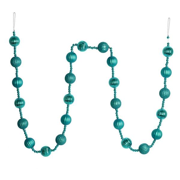 6' Teal Ball Ornament Garland