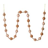 View 6' Rose Gold Ball Ornament Garland