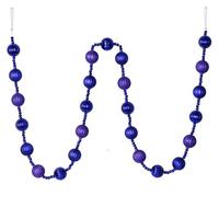 Vickerman 6' Purple Stripe Ball Ornament Garland