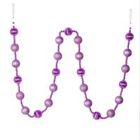 Vickerman 6' Orchid Stripe Ball Ornament Garland