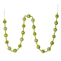 View 6' Lime Stripe Ball Ornament Garland