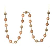 Vickerman 6' Cafe Latte Stripe Ball Ornament Garland