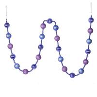 Vickerman 6' Lavender Stripe Ball Ornament Garland