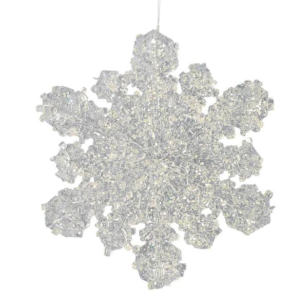 5" Clear Snowflake Silver Glitter Ornament (6 pack)