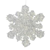 Vickerman 5" Clear Snowflake Silver Glitter Ornament (6 pack)