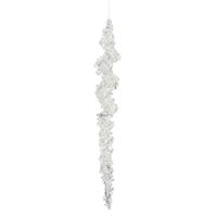 Vickerman 10" Clear Acrylic Silver Glitter Icicle Ornament (6 pack)