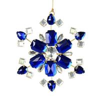 Vickerman 4.5" Blue Jewel Metal Snowflake Ornament (3 pack)