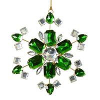 Vickerman 4.5" Green Jewel Metal Snowflake Ornament (3 pack)
