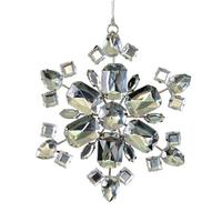 Vickerman 4.5" Silver Jewel Metal Snowflake Ornament (3 pack)