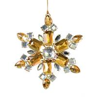 Vickerman 4.5" Rose Gold Jewel Metal Snowflake Ornament (3 pack)