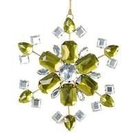 Vickerman 4.5" Moss Green Jewel Metal Snowflake Ornament (3 pack)