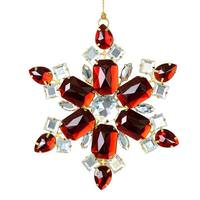 Vickerman 4.5" Burgundy Jewel Metal Snowflake Ornament (3 pack)