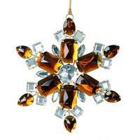Vickerman 4.5" Mocha Jewel Metal Snowflake Ornament (3 pack)