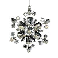 Vickerman 4.5" Pewter Jewel Metal Snowflake Ornament (3 pack)