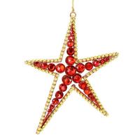 Vickerman 6" Red Jewel Metal Sea Star Ornament (3 pack)