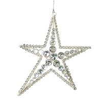 Vickerman 6" Silver Jewel Metal Sea Star Ornament (3 pack)