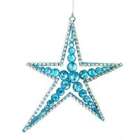 Vickerman 6" Turquoise Jewel Metal Sea Star Ornament (3 pack)