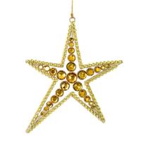 Vickerman 6" Champagne Jewel Metal Sea Star Ornament (3 pack)