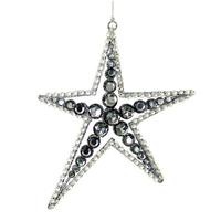 Vickerman 6" Pewter Jewel Metal Sea Star Ornament (3 pack)